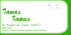 tamas kapus business card